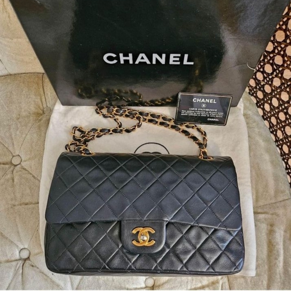 Chanel Black Lambskin Medium Double Flap Bag (++Discount for Vancouver Buyers)
